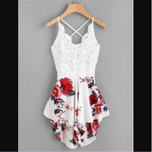 FLORAL & LACE ROMPER
